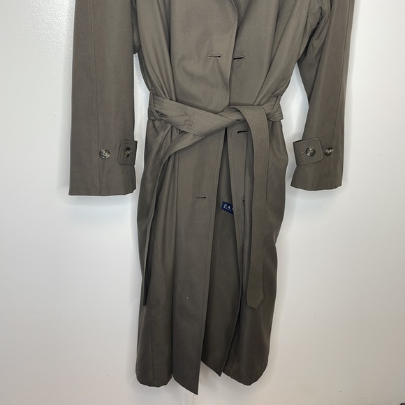 Men's Vintage Ralph Lauren double breasted trench coat brown EUC size 42R - Picture 15 of 16